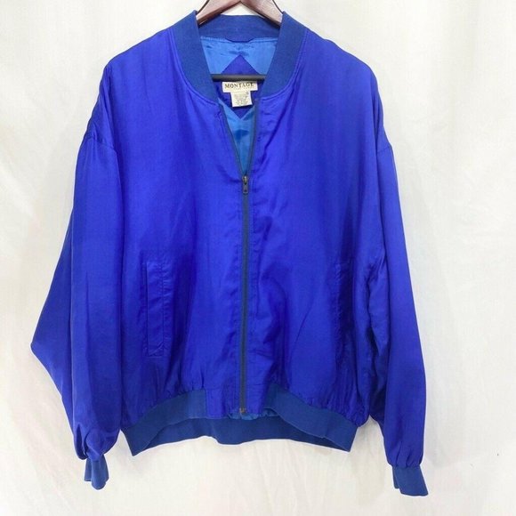 Montage Mens Windbreaker Jacket Blue Waist Length - Picture 1 of 4